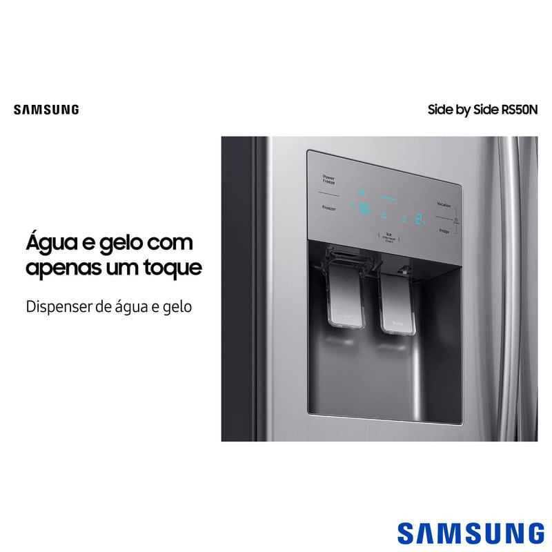 Geladeira-Refrigerador-Side-By-Side-2-Portas-Frost-Free-200V-Samsung-501l