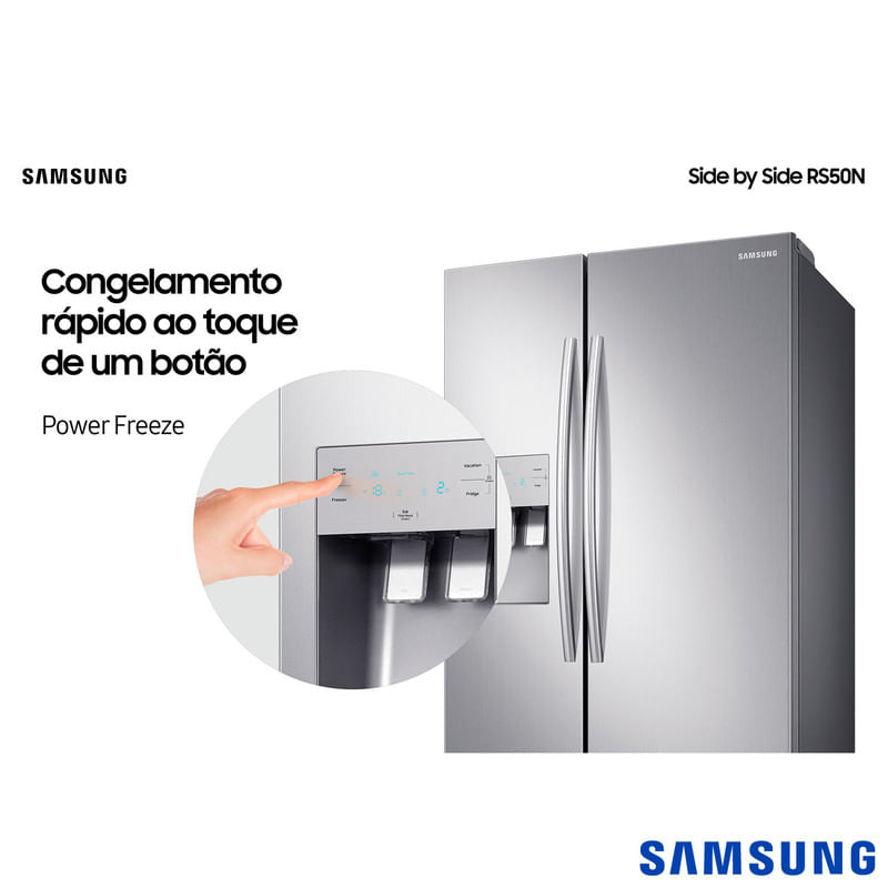 Geladeira-Refrigerador-Side-by-Side-RSN34-110V-Samsung-Inox-501l