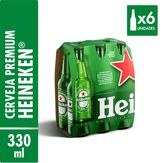 Cerveja Lager Heineken Pack 6 Long Neck 330ml cada