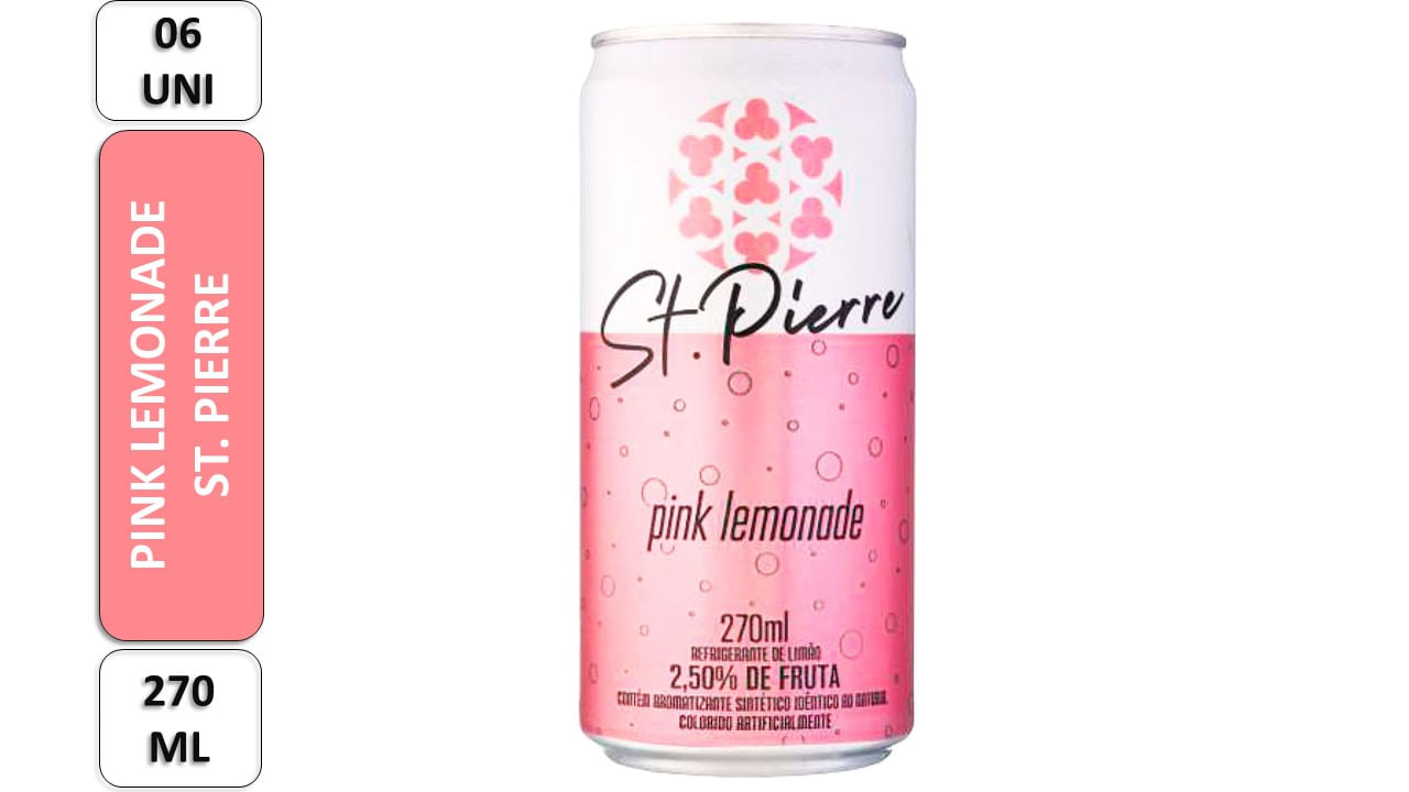 Refrigerante St. Pierre Pink Lemonade Lata 270ml