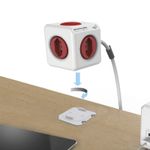 Adaptador-Multiplo-Power-Cube-PWC-X5-Branco-e-Vermelho-ELG