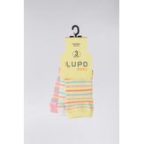 Kit 3 Meias Bebê Lupo Listrada Sortida 20 a 23