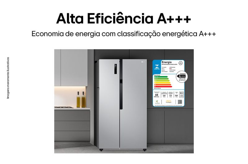 Refrigerador-Side-By-Side-509L-Prata-LG-220V