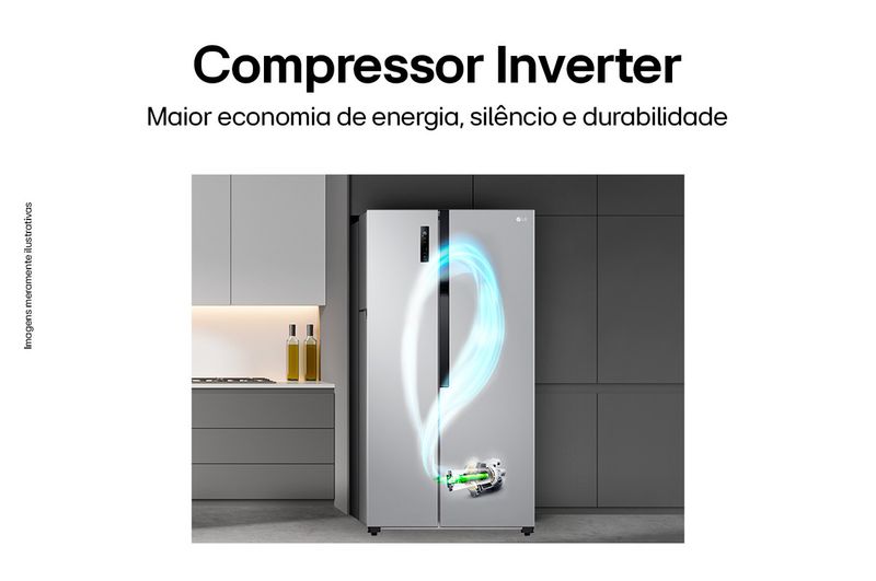 Refrigerador-Side-By-Side-509L-Prata-LG-220V