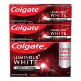 Creme Dental Luminous White Colgate Carvão Pack 4 Unidades 70g Cada Leve Mais Pague Menos