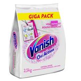 Tira Manchas Vanish em Pó Crystal White Oxi Action para roupas brancas Refil Econômico 2,5kg