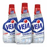 Limpa-Vidros Veja Vidrex Cristal Pack com 3 Unidades 500ml Cada