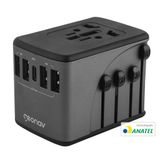 Carregador Universal Adaptador de Viagem 4 Portas USB Geonav