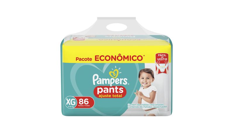 Fralda Descartável Infantil Pampers Pants Ajuste Total XG Pacote