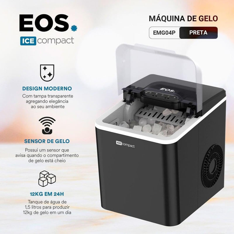 Maquina-de-Gelo-Eos-12kg-Ice-Compact-220V-Preto-