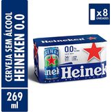 Cerveja Heineken Zero Álcool Pack 8 Latas 269ml Cada