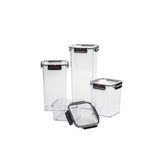 Conjunto de Potes Airtight Square Fontal 4 Peças