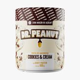 Pasta de Amendoim Dr. Peanut Cookies & Cream com Whey Protein Pote 600g