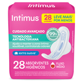 Absorvente com Abas Antibacteriano Extra Suave Intimus Pacote 28 Unidades Leve Mais Pague Menos