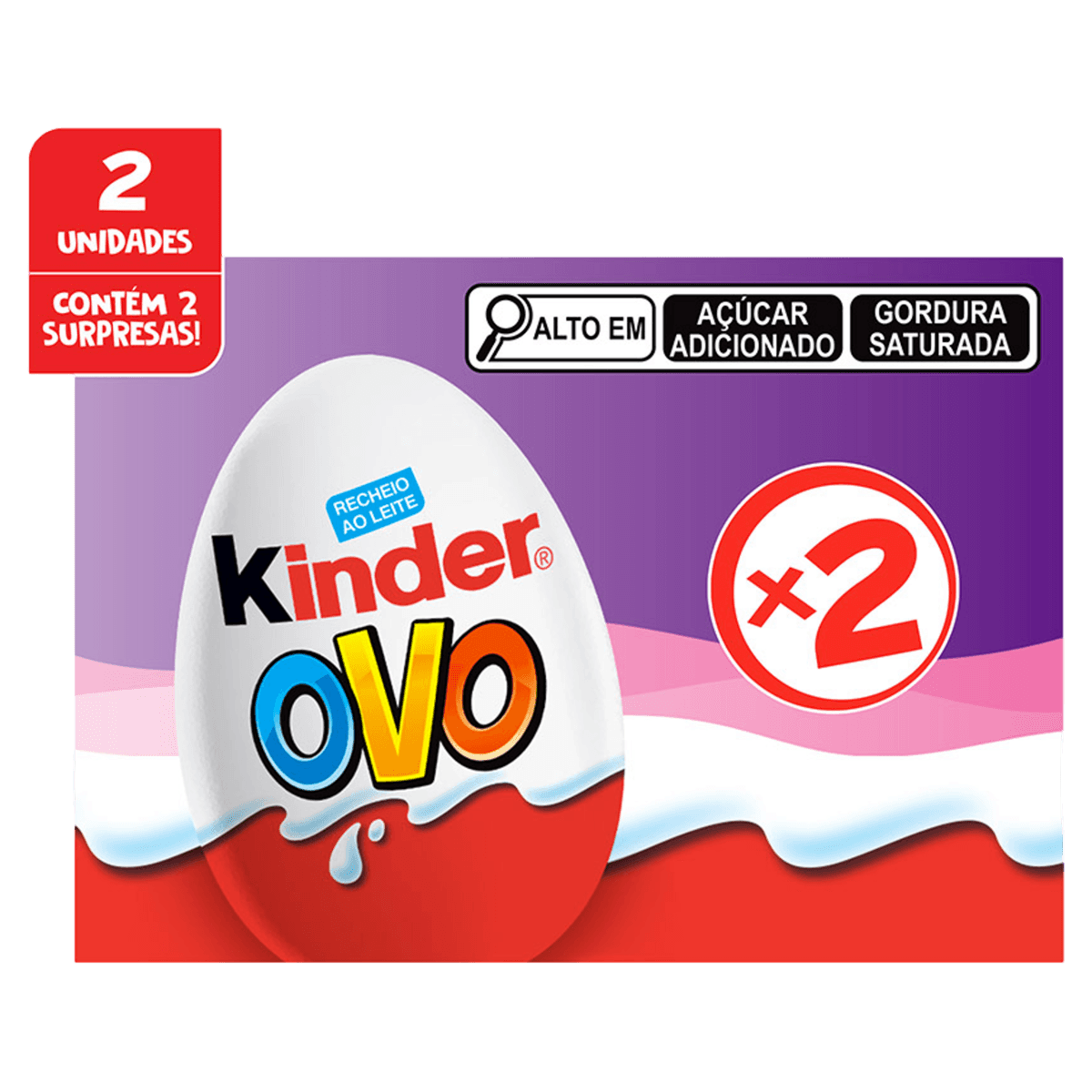 Chocolate Recheio ao Leite Applaydu Kinder Ovo Roxo Caixa 40g 2 ...