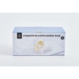 Conjunto de Copos Nordic Rose 350ml Member's Mark 6 Peças