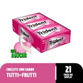 Chiclete Trident Tutti-frutti Sem Açúcar - Caixa Com 21 Unid de 8g