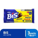 Bis Original ao Leite Lacta 100,8g - Kit com 3 unidades