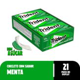 Chiclete Trident Menta Sem Açúcar - Caixa Com 21 Unid. de 8g