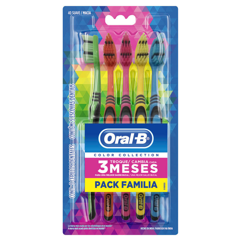 Escova-Dental-Suave-Oral-B-Color-Collection-Pack-com-5-Unidades