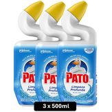 Limpador Sanitário Pato Limpeza Profunda Gel Marine 500ml Pack 3 unidades