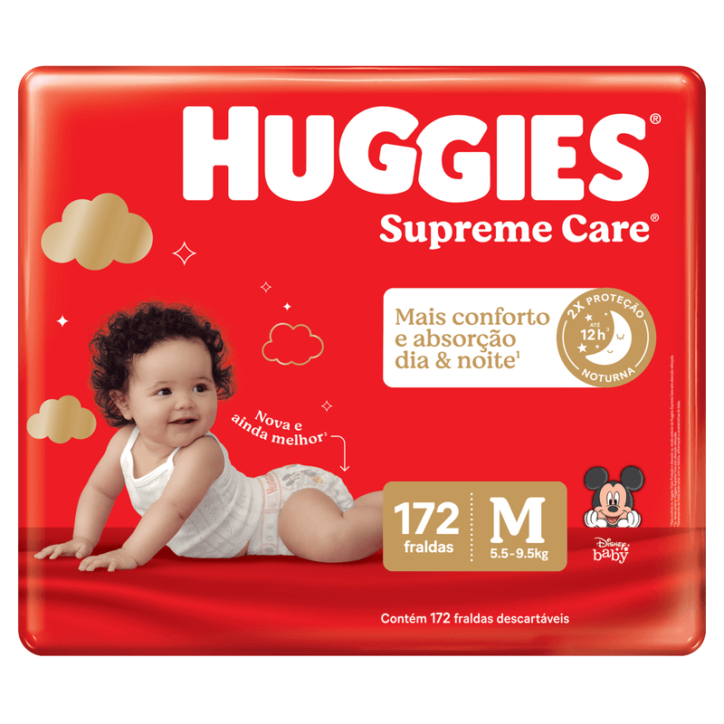 Fralda-Descartavel-Infantil-Supreme-Care-Xtra-Flex-M-Huggies-Pacote-com-172-Unidades-Embalagem-Economica