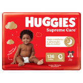 Fralda Descartável Infantil Supreme Care G Huggies Pacote com 136 Unidades
