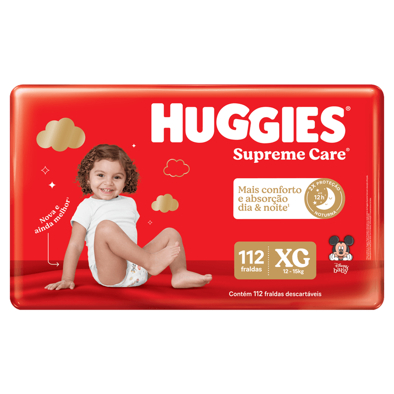 Fralda-Descartavel-Infantil-Supreme-Care-XG-Huggies-Pacote-com-112-Unidades