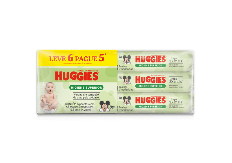 Toalhas-Umedecidas-Max-Clean-Huggies-Pack-com-6-Pacotes-48-Unidades-Cada-Embalagem-Economica