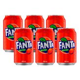 Refrigerante Sabor Caju Fanta Pack 6 unidades 350ml cada