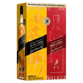 Kit Whisky Escocês Blended Black Label + Red Label Johnnie Walker 750ml Cada