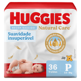 Fralda Descartável Natural Care Recém Nascido P Huggies Pacote com 36 Unidades