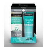 Kit protetor solar Neutrogena FPS 70 + Purified Skin 40g