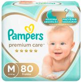 Fraldas Descartável Pampers Premium Care Tamanho M 80 Unidades