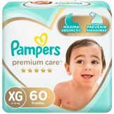 Fraldas Descartável Pampers Premium Care Tamanho XG 60 Unidades