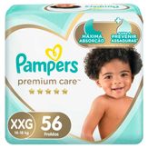 Fraldas Descartável Pampers Premium Care Tamanho XXG 56 Unidades