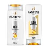 Shampoo + Condicionador Liso Extremo Pantene Kit com 2 Unidades 750ml Cada
