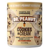 Pasta de Amendoim Dr. Peanut Cookies & Cream com Whey Protein Pote 600g