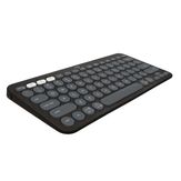 Teclado sem fio Logitech Pebble Keys 2 K380s com Conexão Bluetooth e USB Logi Bolt Easy-Switch para 3 dispositivos e Pilha Inclusa- Grafite