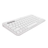 Teclado sem fio Logitech Pebble Keys 2 K380s com Conexão Bluetooth e USB Logi Bolt Easy-Switch para 3 dispositivos e Pilha Inclusa - Branco