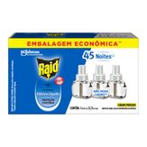 Repelente Elétrico Líquido Raid 45 Noites Refil 3 unidades 32,9ml