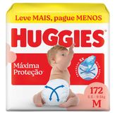 Fralda Huggies Máxima Proteção Aberta M Giga 172 Unidades
