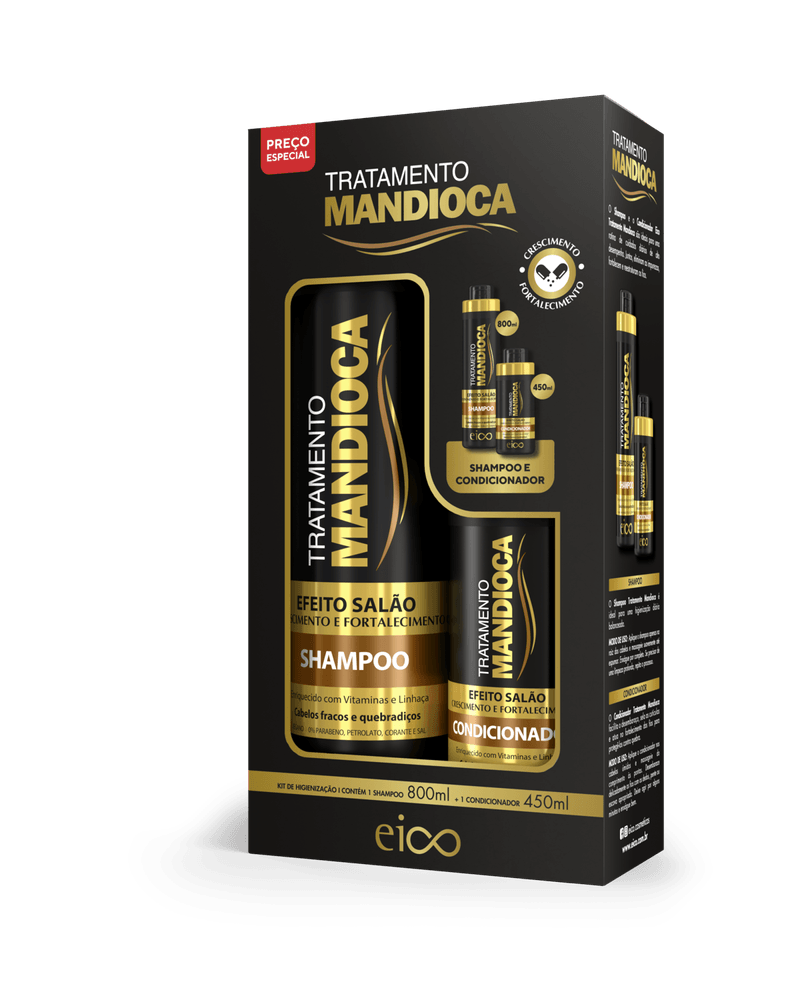 7908448005409_Kit Eico Mandioca Shampoo e Condicionador 800ml_450ml