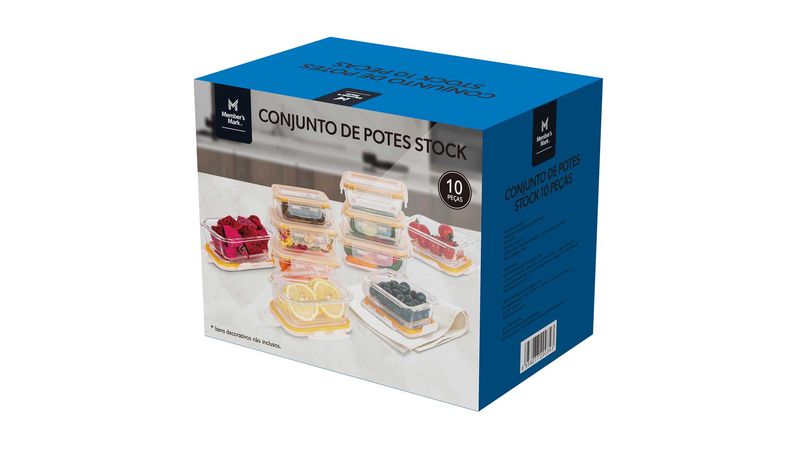 Conjunto de Potes Stock Member's Mark 10 Peças - Sam's Club